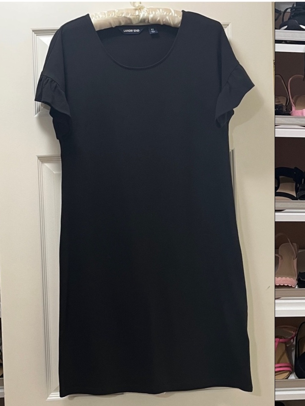 Lands End Black T- Shirt Dress